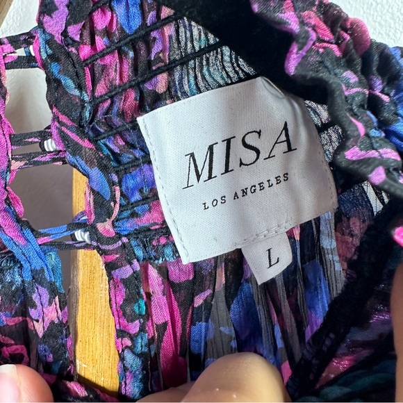 MISA Floral Rosalind Blouse sz L - Picture 6 of 8